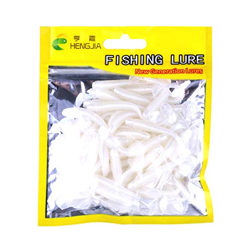 Coohole 50PCS Fishing Lure Swimbait Bait Kit Soft 5cm Silicone Bai...