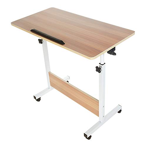 Coohole Home Office Desk with Four Lockable Wheels Can Be Raised a...