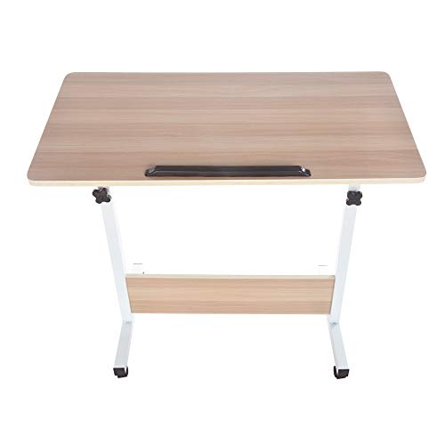 Coohole Home Office Desk with Four Lockable Wheels Can Be Raised a...