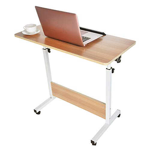 Coohole Home Office Desk with Four Lockable Wheels Can Be Raised a...
