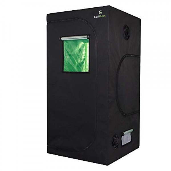 CoolGrows 36x36x72 Mylar Hydroponic Grow Tent with Window for I...