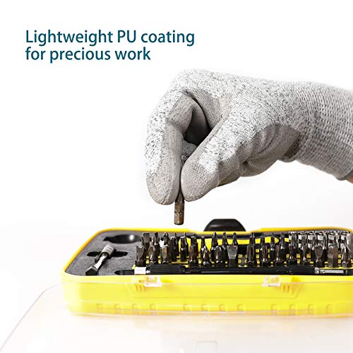 COOLJOB Cut Resistant Gloves, PU Coated Safety Work Gloves with Gr...