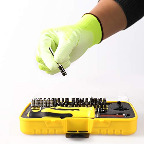 COOLJOB Polyurethane PU Coated Safety Work Gloves, 12 Pairs Work...