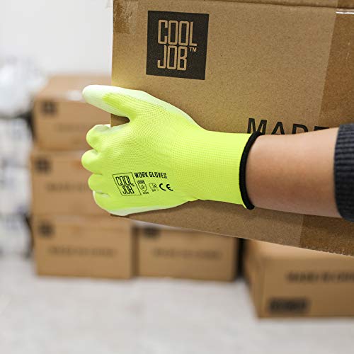 COOLJOB Polyurethane PU Coated Safety Work Gloves, 12 Pairs Work...