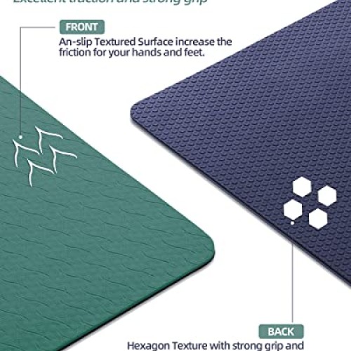 COOLMOON 1/4 Inch Extra Thick Yoga Mat Double-Sided Non Slip,Yoga ...