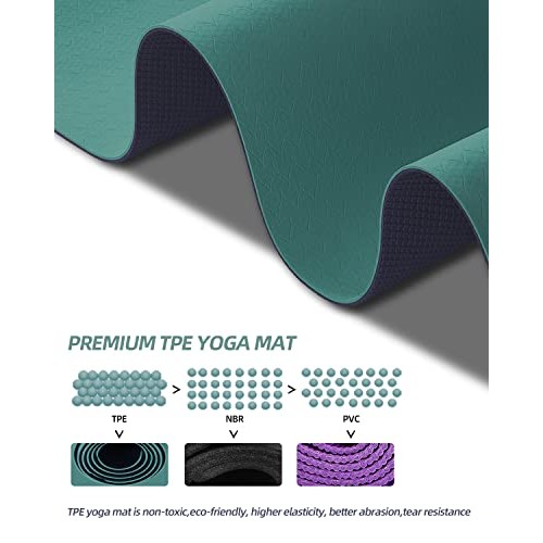 COOLMOON 1/4 Inch Extra Thick Yoga Mat Double-Sided Non Slip,Yoga ...