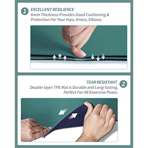 COOLMOON 1/4 Inch Extra Thick Yoga Mat Double-Sided Non Slip,Yoga ...