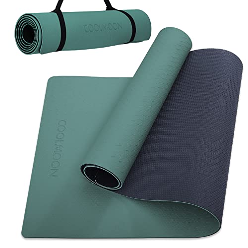 COOLMOON 1/4 Inch Extra Thick Yoga Mat Double-Sided Non Slip,Yoga ...