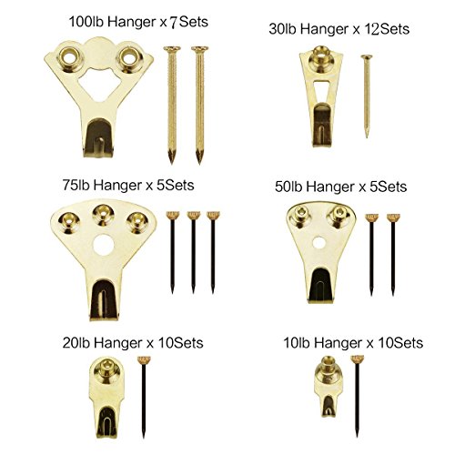 Picture Hangers, Coologin 120 Pieces Professional Photo Frame Hook...