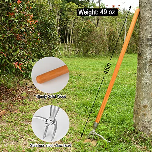 Cootack Stand-Up Weed Puller Tool with Long Handle, 45 Manual Lon...