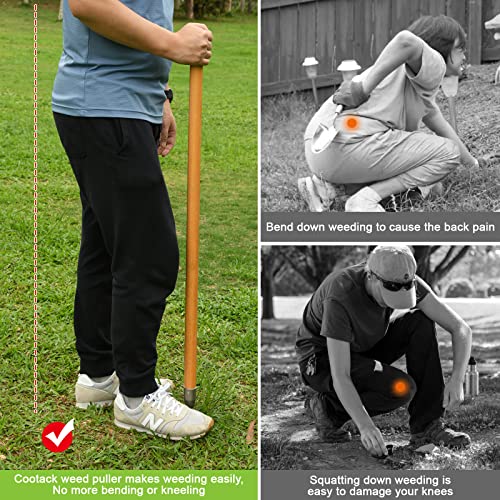 Cootack Stand-Up Weed Puller Tool with Long Handle, 45 Manual Lon...