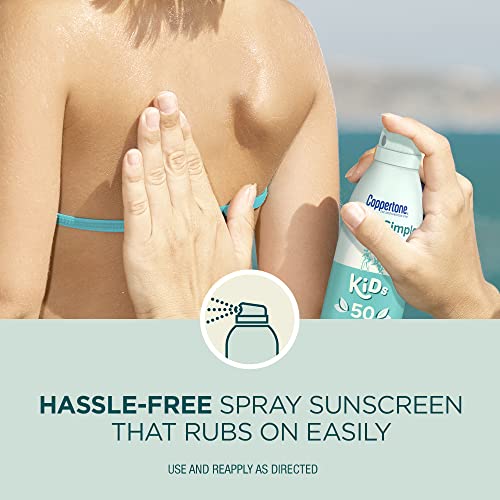 Coppertone Pure and Simple Kids Sunscreen Spray SPF 50, Zinc Oxide...