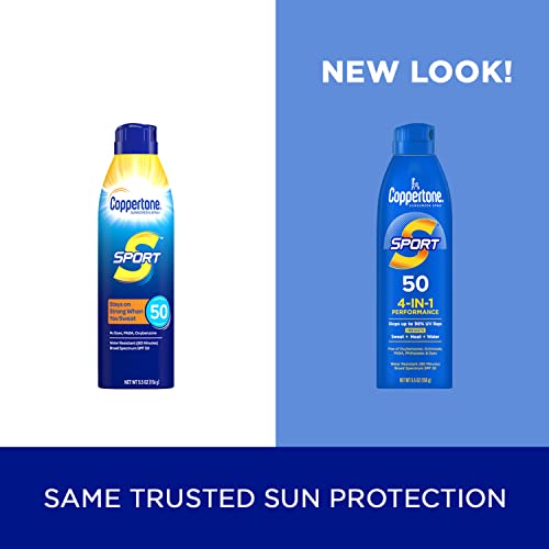 Coppertone SPORT Sunscreen Spray SPF 50, Water Resistant Spray Sun...