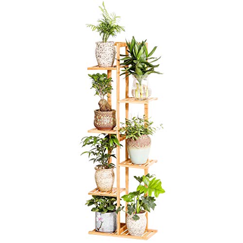 Bamboo 6 Tier 7 Potted Plant Stand Rack Multiple Flower Pot Holder...