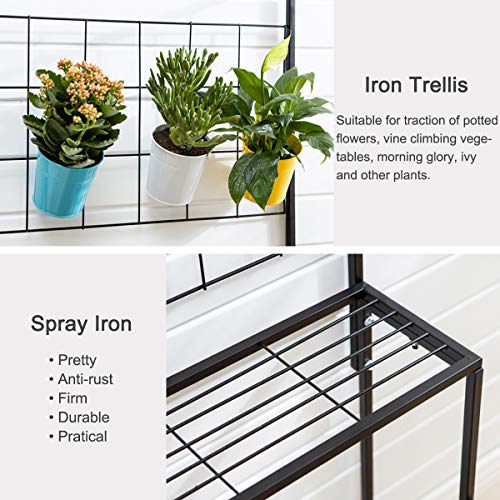 Metal 3-Tier Hanging Plant Stand Planter Shelves Flower Pot Organi...