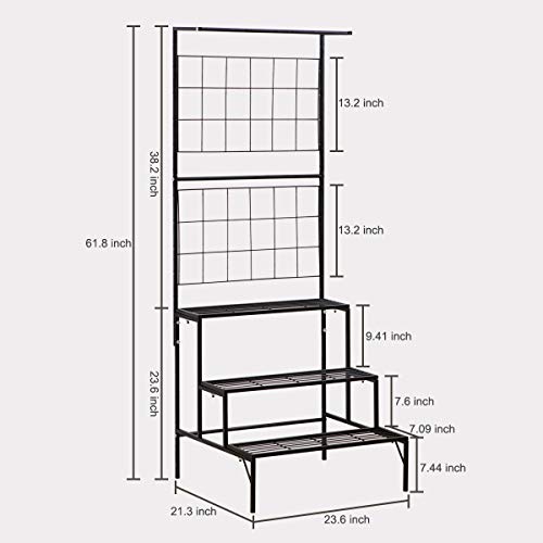 Metal 3-Tier Hanging Plant Stand Planter Shelves Flower Pot Organi...