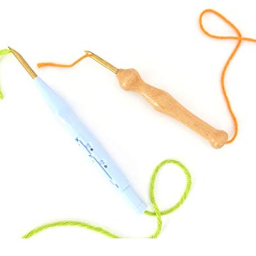 Magic Embroidery Pen Punch Needle Set with Wooden Handle, Natural ...
