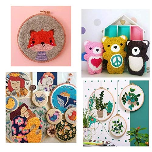 Magic Embroidery Pen Punch Needle Set with Wooden Handle, Natural ...
