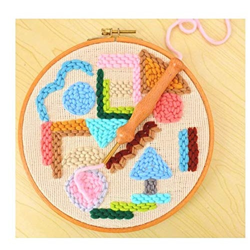 Magic Embroidery Pen Punch Needle Set with Wooden Handle, Natural ...