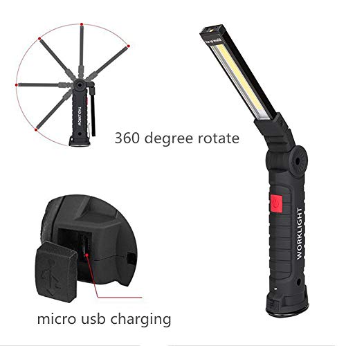 LED Work Light, Coquimbo COB Rechargeable Work Lights with Magneti...