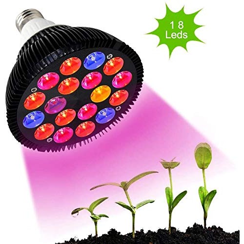 LED Grow Light Bulb, CORAYER 36W 18LED Plant Bulb Full Spectrum Gr...