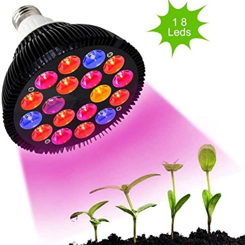 LED Grow Light Bulb, CORAYER 36W 18LED Plant Bulb Full Spectrum Gr...