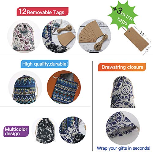 Corciosy Reusable Drawstring Gift Bags,Fabric Packing Storage Burl...