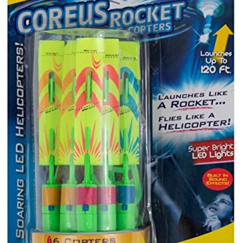 Rocket Slingshot Copters with LED Lights - 6 Pcs Copters 3 Pcs Roc...