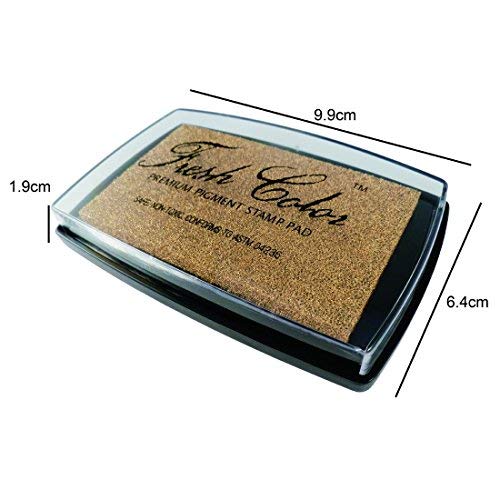 Best Stamp Non-Toxic Fresh Color Metallic Pigment Stamp Ink Pad, G...
