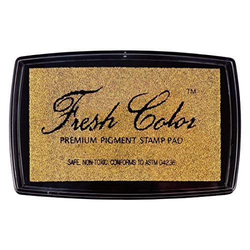 Best Stamp Non-Toxic Fresh Color Metallic Pigment Stamp Ink Pad, G...