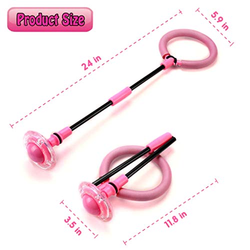 Foldable Ankle Skip Ball Colorful Light Flashing Jumping Ring, Fit...