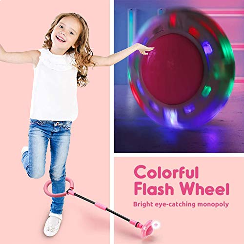 Foldable Ankle Skip Ball Colorful Light Flashing Jumping Ring, Fit...