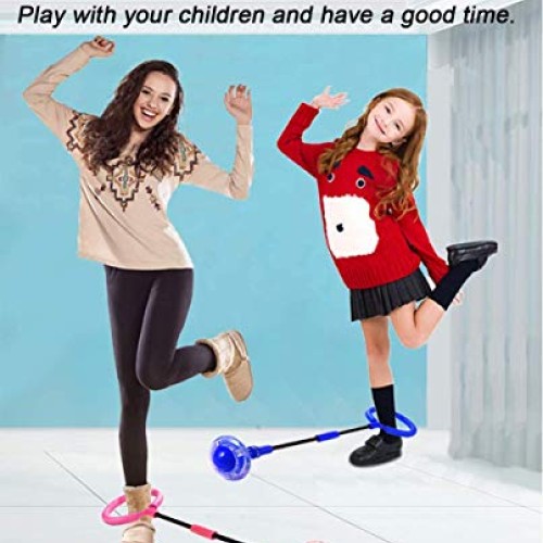 Foldable Ankle Skip Ball Colorful Light Flashing Jumping Ring, Fit...