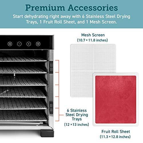 COSORI Premium Food Dehydrator Machine50 Free Recipes, 6 Stainle...