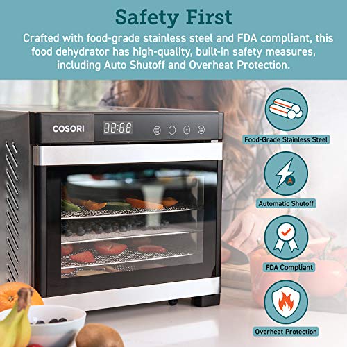 COSORI Premium Food Dehydrator Machine50 Free Recipes, 6 Stainle...