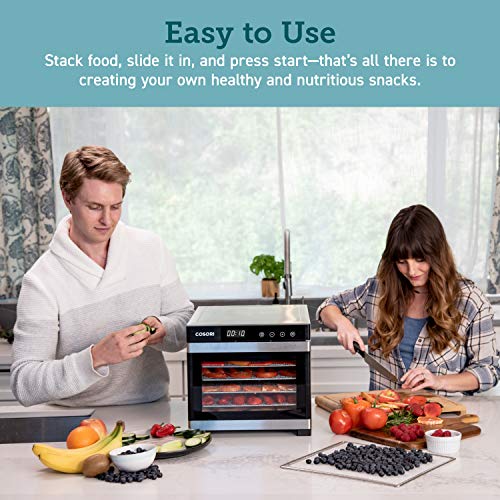 COSORI Premium Food Dehydrator Machine50 Free Recipes, 6 Stainle...