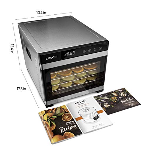 COSORI Premium Food Dehydrator Machine50 Free Recipes, 6 Stainle...