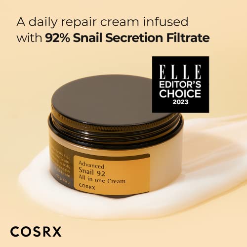 COSRX Snail Mucin 92% Repair Cream 3.52 oz, Daily Face Gel Moistur...