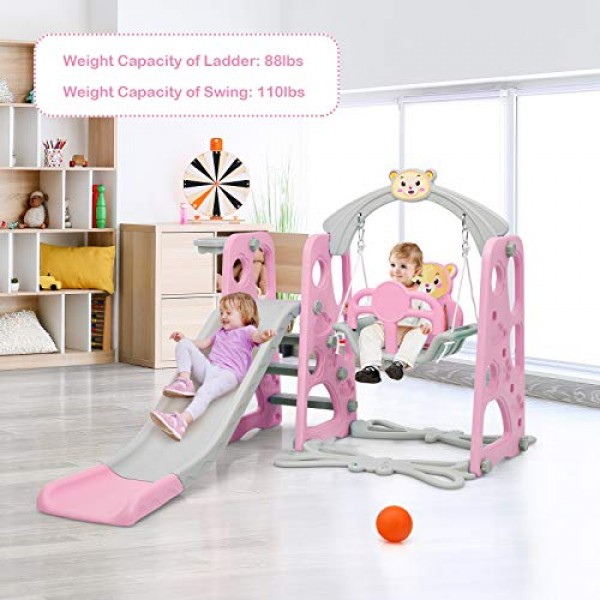 Costzon 4 in 1 Toddler Climber and Swing Set, Kids Play Climber Sl...