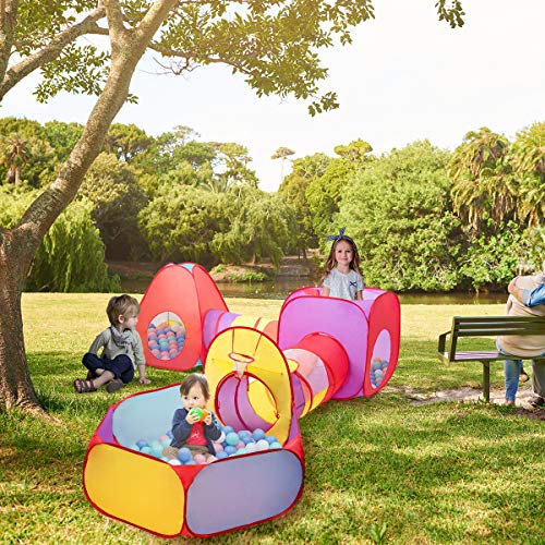 Costzon 7pc Kids Play Tent, Ball Pit & Tunnels, Gift for Toddler B...