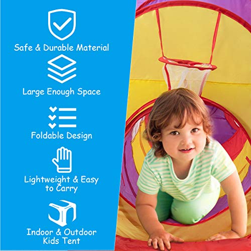 Costzon 7pc Kids Play Tent, Ball Pit & Tunnels, Gift for Toddler B...
