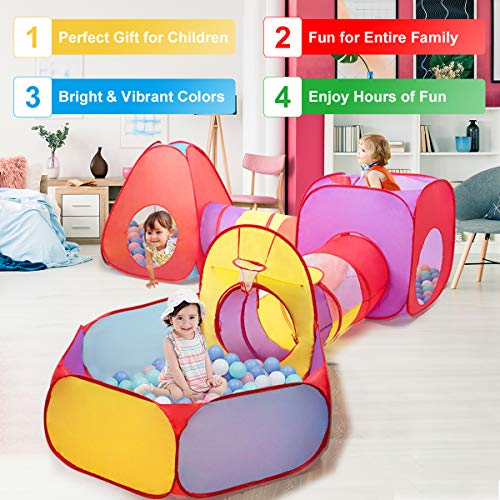 Costzon 7pc Kids Play Tent, Ball Pit & Tunnels, Gift for Toddler B...