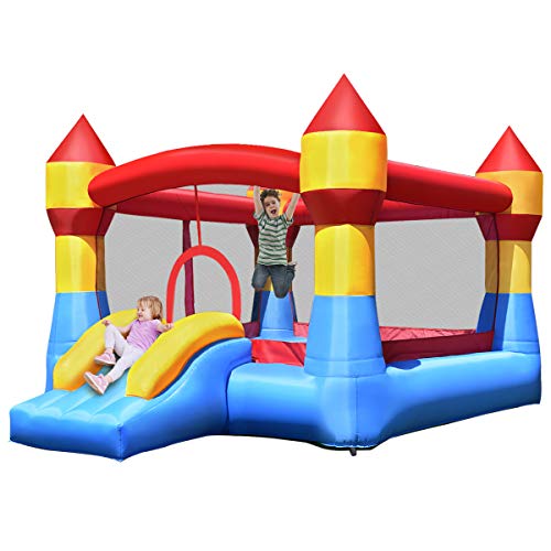 Costzon Inflatable Bounce House, Castle Jumper Playhouse w/Mesh Wa...
