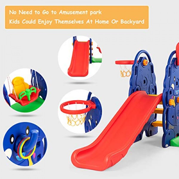 Costzon Toddler Climber and Swing Set, 4 in 1 Climber Slide Playse...