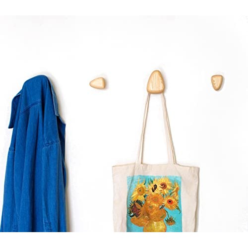 Cosymple Pebble Wood Wall Hooks, Coat Hooks for Wall Mounted, Mode...