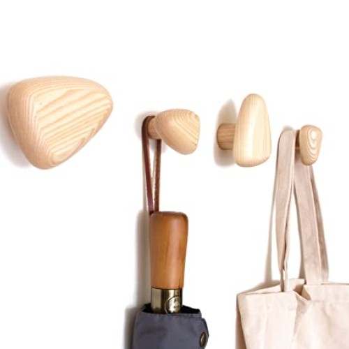 Cosymple Pebble Wood Wall Hooks, Coat Hooks for Wall Mounted, Mode...