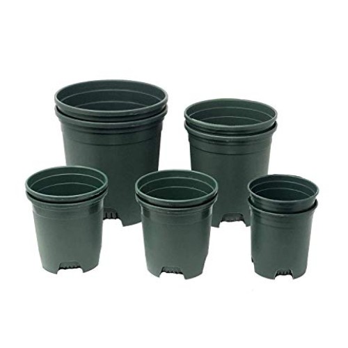 10 Pack Plastic Plant Pots Nursery Gardening Planters Green Color ...