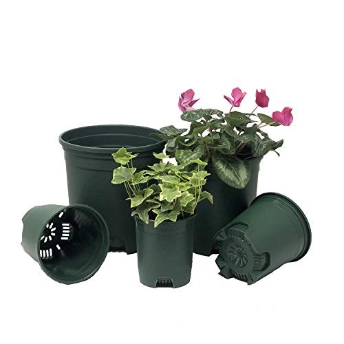 10 Pack Plastic Plant Pots Nursery Gardening Planters Green Color ...
