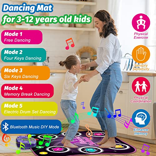 COTTEOX Dance Mat Toys with Wireless Bluetooth for 3-12 Year Old K...