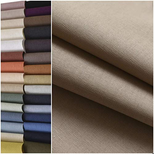 COTTONVILL 11count Linen Blend Solid Bio Washing Fabric 3yard, Ta...